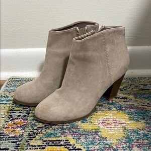 Women's Beige Suede Ankle Boots